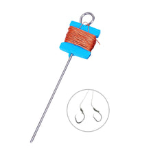Load image into Gallery viewer, Stainless Steel Ground Spike Turtle Hook 10M Barbed Double Hook Line Rig with Braided Line Buffer Elastic Band Accessories
