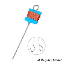Load image into Gallery viewer, Stainless Steel Ground Spike Turtle Hook 10M Barbed Double Hook Line Rig with Braided Line Buffer Elastic Band Accessories
