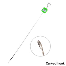 Load image into Gallery viewer, 52CM Long Shank Stainless Steel Eel Hook Barbed Offset and Flat Angle Hook with EVA Float Board Loop Ring Fishing Accessories
