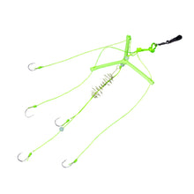 Load image into Gallery viewer, 1PC Triple Branch Flat Hook Rig Iseni Barbed Fishing Hooks with Spring for Bighead and Silver Carp Fishing Supplies
