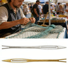 Load image into Gallery viewer, 1PC Stainless Steel / Brass Shuttle Fishing Net and Prawn Trap Weaving Repair Tool Fishing Supplies
