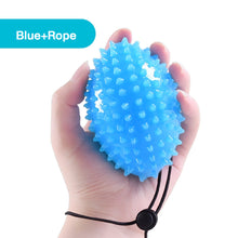 Load image into Gallery viewer, 10/20LB TPR Olive Grip Strength Ball with Anti-Drop Rope Hand Strength Training and Rehab Therapy Massage Hollow Spiky Ball
