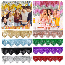 Load image into Gallery viewer, Wave Fringe Rain Curtain Shimmering Foil Tinsel Backdrop Wall Decoration for Birthday Party Wedding Photo Booth DIY Home Decor Celebration Event Supplies
