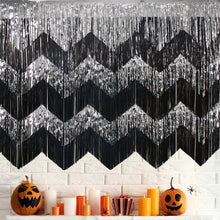 Load image into Gallery viewer, Wave Fringe Rain Curtain Shimmering Foil Tinsel Backdrop Wall Decoration for Birthday Party Wedding Photo Booth DIY Home Decor Celebration Event Supplies
