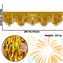 Load image into Gallery viewer, Wave Fringe Rain Curtain Shimmering Foil Tinsel Backdrop Wall Decoration for Birthday Party Wedding Photo Booth DIY Home Decor Celebration Event Supplies
