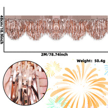 Load image into Gallery viewer, Wave Fringe Rain Curtain Shimmering Foil Tinsel Backdrop Wall Decoration for Birthday Party Wedding Photo Booth DIY Home Decor Celebration Event Supplies
