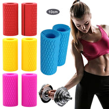 Load image into Gallery viewer, 2PCS Dumbbell and Barbell Grip Sleeve Thickened Anti-Slip Silicone Handle Cover Fitness Equipment Accessories
