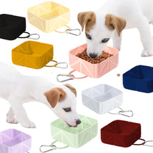 Load image into Gallery viewer, Outdoor Collapsible Silicone Pet Bowl with Carabiner Leak-proof Lightweight Bowl for Water and Food Camping Bowl
