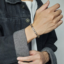 Load image into Gallery viewer, Vintage Punk Byzantine Bracelet Chunky Oxidized Metal Chain Wristband Retro Rock Cool Fashion Jewelry Accessories Gift For Men
