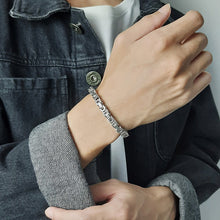 Load image into Gallery viewer, Vintage Punk Byzantine Bracelet Chunky Oxidized Metal Chain Wristband Retro Rock Cool Fashion Jewelry Accessories Gift For Men
