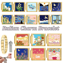 Load image into Gallery viewer, 9mm Stainless Steel DIY Accessories Gold Italian Charm Links Moon Flower Ocean Fashion Jewelry Bracelet Accessories
