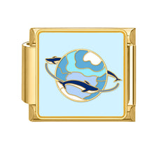 Load image into Gallery viewer, 9mm Stainless Steel DIY Accessories Gold Italian Charm Links Moon Flower Ocean Fashion Jewelry Bracelet Accessories
