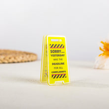Load image into Gallery viewer, Creative Acrylic Desk Warning Sign Leave Me Alone Humorous Office Room Home Decoration Funny Desktop Ornament
