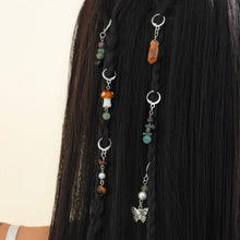 Load image into Gallery viewer, Colorful Beads Crystal Butterfly Tassel Hair Braid Rings Ethnic Style Short Hair Chains Fashion Braiding Hair Accessories for Girls
