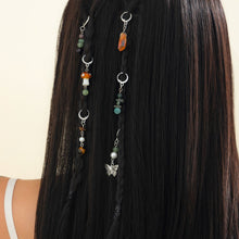Load image into Gallery viewer, Colorful Beads Crystal Butterfly Tassel Hair Braid Rings Ethnic Style Short Hair Chains Fashion Braiding Hair Accessories for Girls
