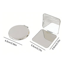 Load image into Gallery viewer, Portable Pocket Mirror Stainless Steel Folding Double Sided Mirror for Travel Makeup On The Go Cosmetic Mirror for Women Girls Students Dormitory Handbag Beauty Tool
