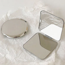 Load image into Gallery viewer, Portable Pocket Mirror Stainless Steel Folding Double Sided Mirror for Travel Makeup On The Go Cosmetic Mirror for Women Girls Students Dormitory Handbag Beauty Tool
