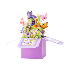 Load image into Gallery viewer, 3D Dimensional Box Greeting Card Flower Butterfly Design for Valentine's Day Birthday Mother’s Day Festival Handmade Paper Art Gift for Her Friend Lover
