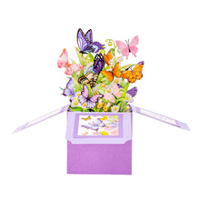 Load image into Gallery viewer, 3D Dimensional Box Greeting Card Flower Butterfly Design for Valentine's Day Birthday Mother’s Day Festival Handmade Paper Art Gift for Her Friend Lover
