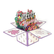 Load image into Gallery viewer, 3D Dimensional Box Greeting Card Flower Butterfly Design for Valentine's Day Birthday Mother’s Day Festival Handmade Paper Art Gift for Her Friend Lover
