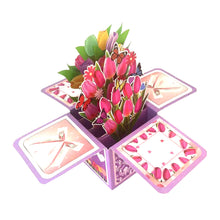 Load image into Gallery viewer, 3D Dimensional Box Greeting Card Flower Butterfly Design for Valentine's Day Birthday Mother’s Day Festival Handmade Paper Art Gift for Her Friend Lover
