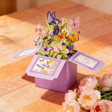 Load image into Gallery viewer, 3D Dimensional Box Greeting Card Flower Butterfly Design for Valentine's Day Birthday Mother’s Day Festival Handmade Paper Art Gift for Her Friend Lover
