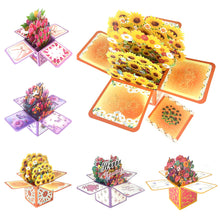 Load image into Gallery viewer, 3D Dimensional Box Greeting Card Flower Butterfly Design for Valentine's Day Birthday Mother’s Day Festival Handmade Paper Art Gift for Her Friend Lover
