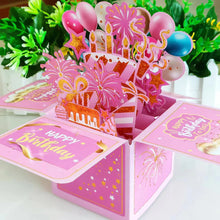 Load image into Gallery viewer, 3D Stand-up Birthday Greeting Card Paper Card for Friend Family Gift Surprise Party Decoration
