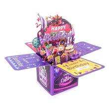 Load image into Gallery viewer, 3D Stand-up Birthday Greeting Card Paper Card for Friend Family Gift Surprise Party Decoration
