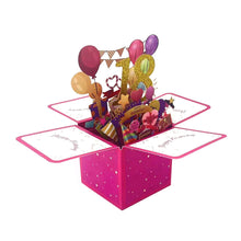 Load image into Gallery viewer, 3D Stand-up Birthday Greeting Card Paper Card for Friend Family Gift Surprise Party Decoration
