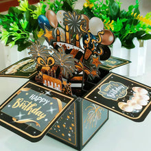 Load image into Gallery viewer, 3D Stand-up Birthday Greeting Card Paper Card for Friend Family Gift Surprise Party Decoration
