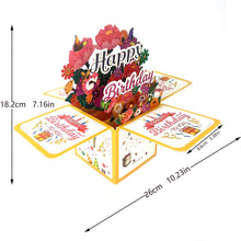 Load image into Gallery viewer, 3D Stand-up Birthday Greeting Card Paper Card for Friend Family Gift Surprise Party Decoration
