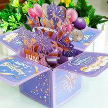 Load image into Gallery viewer, 3D Stand-up Birthday Greeting Card Paper Card for Friend Family Gift Surprise Party Decoration
