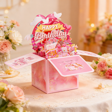 Load image into Gallery viewer, 3D Stand-up Birthday Greeting Card Paper Card for Friend Family Gift Surprise Party Decoration
