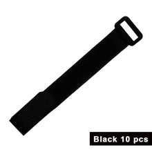 Load image into Gallery viewer, 10PCS Self-Adhesive Fabric Fastener Strip for Fishing Rod Hook and Loop Tie with Buckle Fishing Tackle Cable Management Binding Strap
