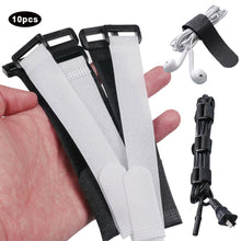 Load image into Gallery viewer, 10PCS Self-Adhesive Fabric Fastener Strip for Fishing Rod Hook and Loop Tie with Buckle Fishing Tackle Cable Management Binding Strap
