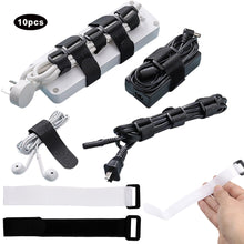 Load image into Gallery viewer, 10PCS Self-Adhesive Fabric Fastener Strip for Fishing Rod Hook and Loop Tie with Buckle Fishing Tackle Cable Management Binding Strap
