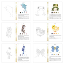 Load image into Gallery viewer, Animals Flowers Watercolor Coloring Practice Book Painting Workbook Graffiti Drawing Pad For Kids Art Practice
