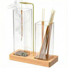 Load image into Gallery viewer, 2 In 1 Incense Holder Removable Glass Ash Catcher Anti Ash Flying Incense Burner Multifunctional Incense Stick Organizer Home Decoration
