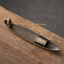 Load image into Gallery viewer, Fisherman Boat Shaped Incense Burne Incense Holder Retro Aromatherapy Ornament Creative Sandalwood Incense Insert Home Decoration
