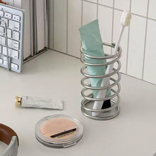 Load image into Gallery viewer, Stainless Steel Toothbrush Holder Makeup Brush Pen Storage Holder Storage Accessories Multifunctional Storage Rack Home Decoration
