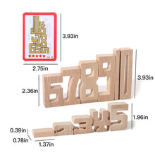 Load image into Gallery viewer, Wooden Number Blocks 3D Puzzle Balance Game Educational Toy Montessori Math Toy Number Cognition Stacking Toy For Kid
