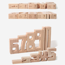 Load image into Gallery viewer, Wooden Number Blocks 3D Puzzle Balance Game Educational Toy Montessori Math Toy Number Cognition Stacking Toy For Kid
