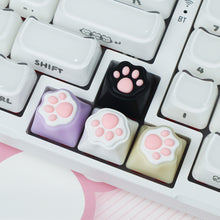 Load image into Gallery viewer, 1/4Pcs Cute Cat Claw Keycaps Mechanical Keyboard Replacement Key Caps WASD Directional Keys Cross-Axis Keyboard
