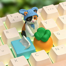 Load image into Gallery viewer, Resin Cartoon Cat Carrot Tissue Box Mechanical Keyboard Keycap Replacement Keycaps Gaming Keyboard Keycap
