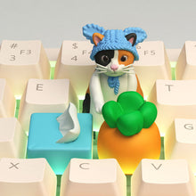 Load image into Gallery viewer, Resin Cartoon Cat Carrot Tissue Box Mechanical Keyboard Keycap Replacement Keycaps Gaming Keyboard Keycap
