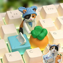 Load image into Gallery viewer, Resin Cartoon Cat Carrot Tissue Box Mechanical Keyboard Keycap Replacement Keycaps Gaming Keyboard Keycap
