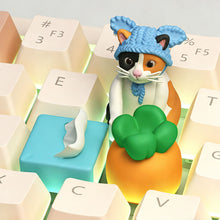 Load image into Gallery viewer, Resin Cartoon Cat Carrot Tissue Box Mechanical Keyboard Keycap Replacement Keycaps Gaming Keyboard Keycap
