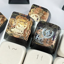 Load image into Gallery viewer, Black Gold Resin Keycaps Handmade Gear Punk Style Esc Single Keycap Fit For Cross Shaft Mechanical Keyboard
