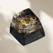 Load image into Gallery viewer, Black Gold Resin Keycaps Handmade Gear Punk Style Esc Single Keycap Fit For Cross Shaft Mechanical Keyboard
